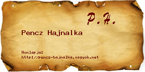 Pencz Hajnalka névjegykártya
